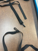 Close-up of the Jameson shop light's durable hanging straps for versatile mounting.