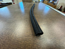 Boyer Surplus 3/4 inch black convoluted split loom tubing, made of polyethylene.