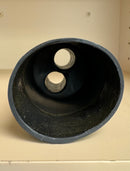 Bottom end view of the Raychem heat shrink breakout, displaying its internal design for wire transitions.