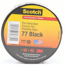 Roll of new 3M Scotch Black 77 Arc Proofing Tape, 1-1/2 inch width, main image.