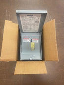 New Siemens W0204ML1060 60A electrical load center with its front panel door open in the box.