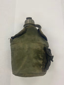 Like new US military canteen with its green canvas cover, main front view.