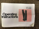 Operating instructions manual for the FF-393E light scope, showing technical details and usage guidelines.