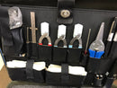 A detailed close-up of various tools and components within the Fiber Optic Repair Tool Kit, highlighting their quality and organization.