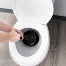 Antimicrobial Bellows Accordion Toilet Plunger with Black Storage Tray (Black)