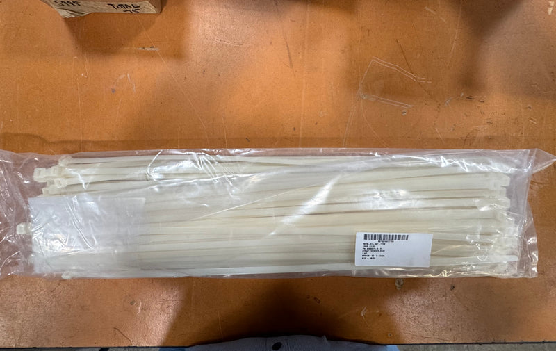 25"  White Zip Ties (100 Count)